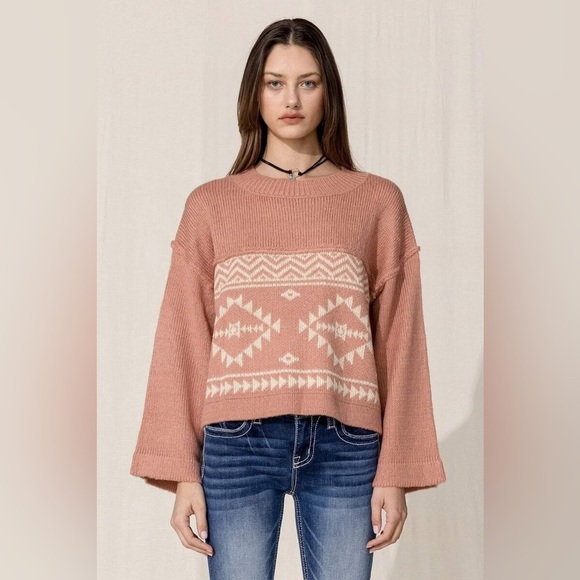 Miss Me Aztec Printed Sweater - Brick
Red in size M - Picture 1 of 9